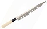 Cocktail7 Japoński Nóż Yanagiba Sashimi Sushi Noże Kuchenne do Filetowania Ryb Japonia Stal Nierdzewna Ostrze 21 cm Wyprodukowano w Japonii (with Holes)