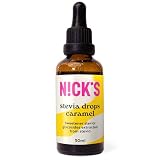 N!CK'S naturalne krople stewii (50 ml) bez cukru zero kalorii płynny słodzik keto bezglutenowy substytut cukru o niskiej zawartości węglowodanów (50 ml (opakowanie 1 szt.), karmelowy)