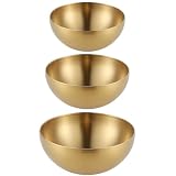 Bhina 3 szt. Koreańska stal nierdzewna Koreańska miska na ryż pojemność sałatki makaron zupa ryż owoce (15 cm, 20 cm, 25 cm)