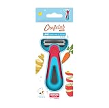ChefClub Zestaw noży - Obieraczka dla dzieci, pomoc w odkrywaniu kulinarnym, dla małych rączek, osłona palców, osłona ostrza, solidny plastik, stal nierdzewna (niebieski i czerwony)