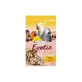 Versele-Laga Prestige Exotic Parrots Fruit | 750 g | Pokarm uzupełniający dla papug | Na bazie nasion, zbóż i owoców | Zawiera papaję, banana, ananasa i morele