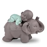 Zen'Light Statuetka Buddy Bonze śpiąca na słoniu - Atmosfera Zen w Twojej świętej przestrzeni - przepiękna przynosząca szczęście figurka - wys. 9,5 cm