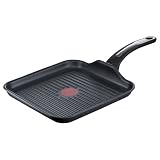 Tefal Selection patelnia grillowa 26 x 26 cm, tytanowa powłoka nieprzywierająca, wskaźnik temperatury Thermo-Spot, Advanced Induction, do wszystkich rodzajów kuchenek, w tym indukcyjnych