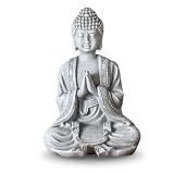 Zen'Light SBM2 - Szara Statuetka Buddy do Medytacji 2 - Zen i Feng Shui Dekoracyjna Statuetka - Uspokajająca i Relaksująca Atmosfera - Talizman Szczęścia - Wysokość: 12 cm