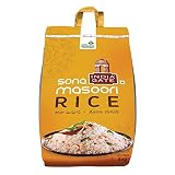 India Gate Sona Masoori (Golden Ivy) Ryż 5 kg średniego ziarna | Surowy i stary przez 2 lata | Lekki | Naturalny wegański | Codzienny posiłek | Aromatyczny | Bez dodatku koloru