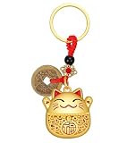 ValueBargain Maneki Neko Talizman na szczęście, japoński talizman z pięcioma Kaiser Gel, koty szczęścia dla dobrobytu, sukcesu i ochrony, idealny do zawieszenia, 9,8 cm
