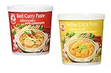 Cock Brand - zestaw próbny currypasten - 2 sztuki (2 x 400 g) - 2 rodzaje, po 1 puszce czerwonej, żółta pasta curry