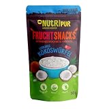 Orzech kokosowy suszony: 50 g mrożonych owoców – wegańskie słodycze, kokos kostka cukrem – suszone owoce naturalnie firmy NutriPur