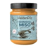 HeldenPilz® Pasta Miso - Shinshu Miso niepasteryzowana | Żywe uprawy | Do zupy miso, marynat i sosów sałatkowych, ręcznie robione w Niemczech, bez plastiku w szklance