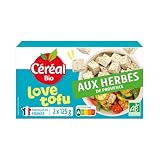CÉRÉAL BIO Organiczne tofu do gotowania z ziołami prowansalskimi - Bogate w białka roślinne i źródło błonnika - idealne przepisy wegetariańskie - bez konserwantów - Nutriscore A - 200 g