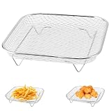 304 stal nierdzewna stojak do frytkownicy na gorące powietrze, 8 cali koszyki do frytkownic na gorące powietrze, kwadratowa kratka Airfryer, możliwość układania w stos, regał do frytkownic na gorące