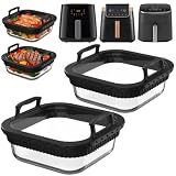2 sztuki foremek do zapiekania Airfryer z wyjmowanymi silikonowymi | Szklana frytkownica na gorące powietrze Akcesoria do Ninja AF180EU MAX PRO 6,2 l/do Cosori Turboblaze 4,7L/6L