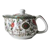 Liang Baobao Porcelanowy czajniczek, 255 ml mały czajniczek z zaparzaczem kwiaty ptaki
