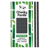 The Cheeky Panda Bambusowe słomki papierowe | 250 czarnych papierowych słomek do picia