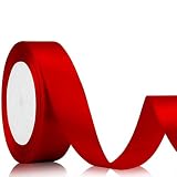 22m satynowa wstążka do prezentów 20 mm szerokości satynowa wstążka czerwona wstążka do kokardek na ślub rzemiosło i pakowanie prezentów dekoracja ślubna (czerwony)