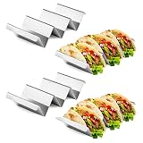 qhklew Taco uchwyt na tortille z uchwytami, nadaje się do mycia w zmywarce i piekarnika, ze stali nierdzewnej, do przechowywania tacos, kanapek, hot dogów i naleśników