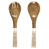 HOME DECO FACTORY, KA0574, Serwer do sałatek z terakoty Dune i drewna mango, elegancki i naturalny design, praktyczne akcesorium do serwowania, idealne do wszystkich posiłków