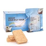 Kompresowane ciastka survivalowe, smak kokosowy, 20-letni okres | 6595 kcal, 12 opakowań, wysokoenergetyczna żywność awaryjna, gotowa do spożycia na kemping, wędrówki