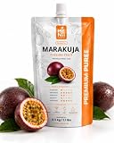 Puree z Marakui 500 g – 90% Owoców – Bez Pestek – Pulpa z Marakui/Passion Fruit Puree do Koktajli, Drinków, Smoothie, Deserów, Lodów, Sorbetów, Ciast, Cukiernictwa, Baru i Gastronomii