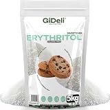 GiDeli Erytrytol 5 kg w Torbie Strunowej - Słodzik Krystaliczny 0 Kalorii | smak bez gorzkiego posmaku, moc słodząca około 70 procent cukru, do wypieków i napojów, zamknięcie strunowe, neutralny smak