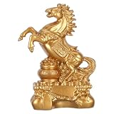 Gadpiparty Figurka konia w kolorze złota, dekoracja Feng Shui i talizman | Figurka konia w kolorze złotym na biurko, regał i biuro; dekoracja Feng Shui i prezent na rok konia 2026.