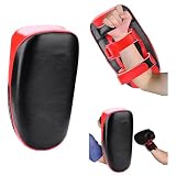 Muay Thai Boxing Kopanie Krzywa Pad Ręka Stopy Tarcza Treningowa do Wykrawania (Czarny czerwony)