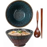 Ramen zestaw misek, duża miska do makaronu z łyżeczką pałeczek, miski na zupę 1200 ml, zestawy misek, miseczek do musli, salaterki (A)