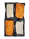 Kurczak, pieczona kiełbasa, 100% mięso z kurczaka, pieczona kiełbasa drobiowa, drobna naturalna, mango, chili, ser i curry, drób bez skóry zwierzęcej (zestaw 4 szt., 800 g)