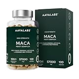 Kapsułki z ekstraktem z korzenia maca - 57 000 mg - 120 kapsułek z ekstraktem korzenia czarnej i żółtej odmiany maca - z żeń-szeniem, L-argininą, witaminą B6 i ekstraktem z czarnego pieprzu