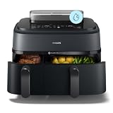 Philips Ovi Dual Basket Airfryer 5000, 9L, Frytkownica Beztłuszczowa z Parą | Gotowanie na parze + arifry = Steamfry: ultra chrupkość i soczystość, 19 sposobów gotowania, autoczyszczenie parą (NA550/00)