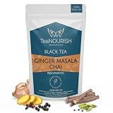 TeaNOURISH Ginger Masala Chai Tea | Assam CTC Loose Black Tea | Blended with Authentic Indian Spices | Indian Ginger Tea | 100% NATURAL INGREDIENTS - 3.53oz/100g