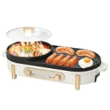 Elektryczny hot pot z grillem,2w1 grill elektryczny,chiński garnek kuchenny | 220 V, 1700 W, elektryczny hot pots, koreański grill BBQ, na małe uroczystości rodzinne z trzema do sześciu osób