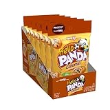Meiji Hello Panda Cookies, karmelowy kremowy wypełniony - 62,4 g, opakowanie 6 szt. - ciasteczka w rozmiarze gryzienia z zabawnymi sportami pandy