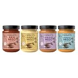 HeldenPilz® | Zestaw próbny Miso - 4 rodzaje niepasteryzowanej pasty Miso | AKA SHIRO SHINSHU AWASE | 100% naturalne składniki | Zrównoważone, wolne od plastiku