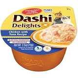 INABA Dashi Delights mokra karma dla kotów, kurczak z tuńczykiem 70 g (1 opakowanie), wysokiej jakości smakołyki dla kotów w sosie