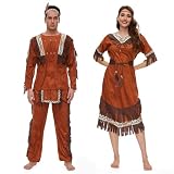 Aragallant Kostium indyjski dla kobiet, indyjska sukienka, indyjski kostium z opaską na włosy, Indiana sukienka dla dorosłych karnawał Halloween Cosplay (męski, M)