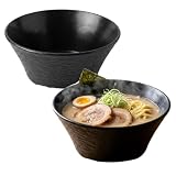 Zimoer Zestaw 2 misek na ramen, 2100 ml duże japońskie plastikowe miski do zupy z makaronem, Pho, Tajski Miso, Udon i Wonton, nadaje się do kuchenki mikrofalowej i zmywarki