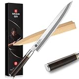 XINZUO Yanagiba nóż X7Cr17MoV ze stali nierdzewnej, Sashimi nóż do sushi, pojedyncze ostrze, japoński nóż szefa kuchni, profesjonalny nóż do ryb, hebanowy uchwyt, z pochwą z drewna brzozowego