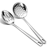 Berglander Zestaw 2 Łyżek Cedzakowych 33 cm – Łyżka Dziurkowana & Szumówka, Stal Nierdzewna Spożywcza, Wykończenie na Wysoki Połysk, Do Odcedzania Makaronu/Gotowania/Frytowania