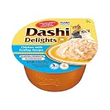 INABA Dashi Delights mokra karma dla kotów, kurczak z przegrzebkiem 70 g (1 opakowanie), wysokiej jakości smakołyki dla kotów w sosie