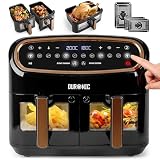 Duronic AF34 BG Air fryer XXL z AFD1 duża komora 10l i 2x po 4,5l | frytkownica beztłuszczowa dwukomorowa na gorące powietrze wielofunkcyjna podwójna