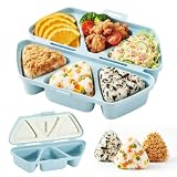 EUIOOVM Onigiri Foremka, 6 w 1, zestaw do przygotowywania sushi, duża pojemność, trójkątna maszyna do sushi, płatki alg, forma do samodzielnego przygotowania domowego sushi, dla dzieci, restauracji