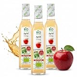 BioNaturo - Bio ocet jabłkowy, naturalny mętny 3 x 250 ml – niefiltrowany, z 'matką octu', idealny do sałatek, sosów i korzyści zdrowotnych