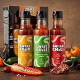 3-częściowy zestaw sosów grillowych, sosy pikantne od łagodnego do bardzo ostrego sosu chili, łagodny sos mango, pikantny sos z czerwonej papryki, ostry sos pieprzowy Chipotle, zestaw upominkowy
