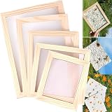 QSLKI Drewniany ekran do produkcji papieru, zestaw ekranów do produkcji papieru, forma do produkcji papieru, ramka do produkcji papieru, narzędzia do ekranowania, prostokątne, do samodzielnego