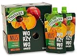 Tymbark Mus Owocowo-Warzywny, Mango-Banan-Ananas-Dynia-Marchew-Jabłko, Bez Dodatku Cukru, Z Witaminą C, 100g x 12 szt