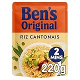 BEN'S ORIGINAL Ryż kantoński 2 min - 220g | Niezbędny ryż kantoński Express z groszkiem i marchewką. Świetny klasyk w 2 minuty w kuchence mikrofalowej.