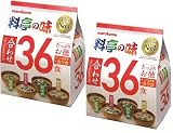 Marukome Miso Soup Ryotei no Aji 4 smaki, opakowanie 36 japońskich zup Instant Miso (wodorosty Wakame, zielona cebula, tofu, aburaage), opakowanie 2 sztuk