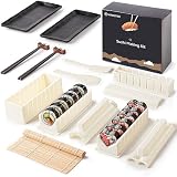 Virklyee Sushi Maker 17 szt Zestaw do Robienia Sushi Domowy zestaw narzędzi Łatwe do czyszczenia dla początkujących,łatwy i zabawny, również jako prezent (Biały)