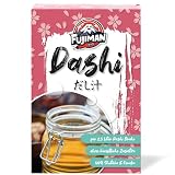 FUJIMAN Dashi bulion w torebkach, gotowy do użycia | zestaw dashi z shiitake i kombu – japoński bulion przyprawowy | wegański, bezglutenowy, bez laktozy, bez wzmacniaczy smaku (5 x 8 g)